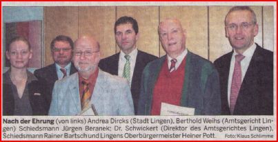 Ehrung der Schiedsmanner in Lingen