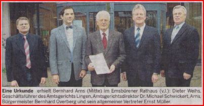 Ehrung der Schiedsmänner in Emsbüren